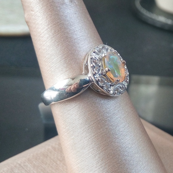 Genuine Ethiopian Opal Ring - Picture 2 of 4